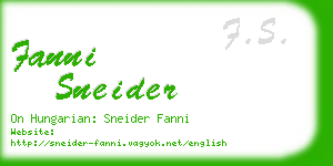 fanni sneider business card